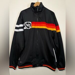 Vintage 90s Y2K Rocawear Full Zip Embroidered Stripe Track Jacket 2XL *FLAWS*